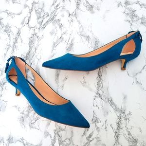 Teal Suede Kitten Heel Size 9